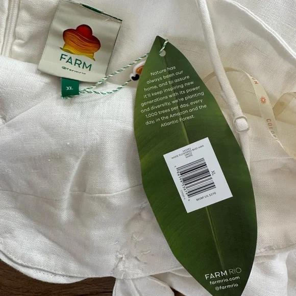 Farm Rio White 3d Flower Bodice Mini Dress - Picture 5 of 9